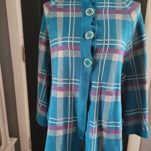 Plaid Blue and Pink Women's Cape